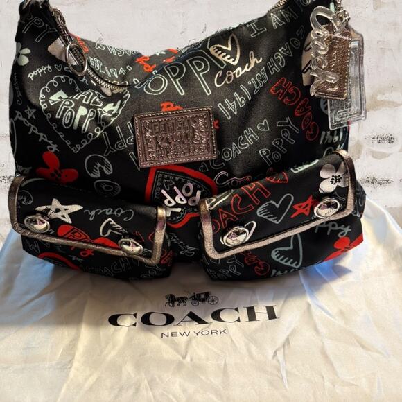 Coach Black and Red Shoulder Bag - Picture 1 of 10